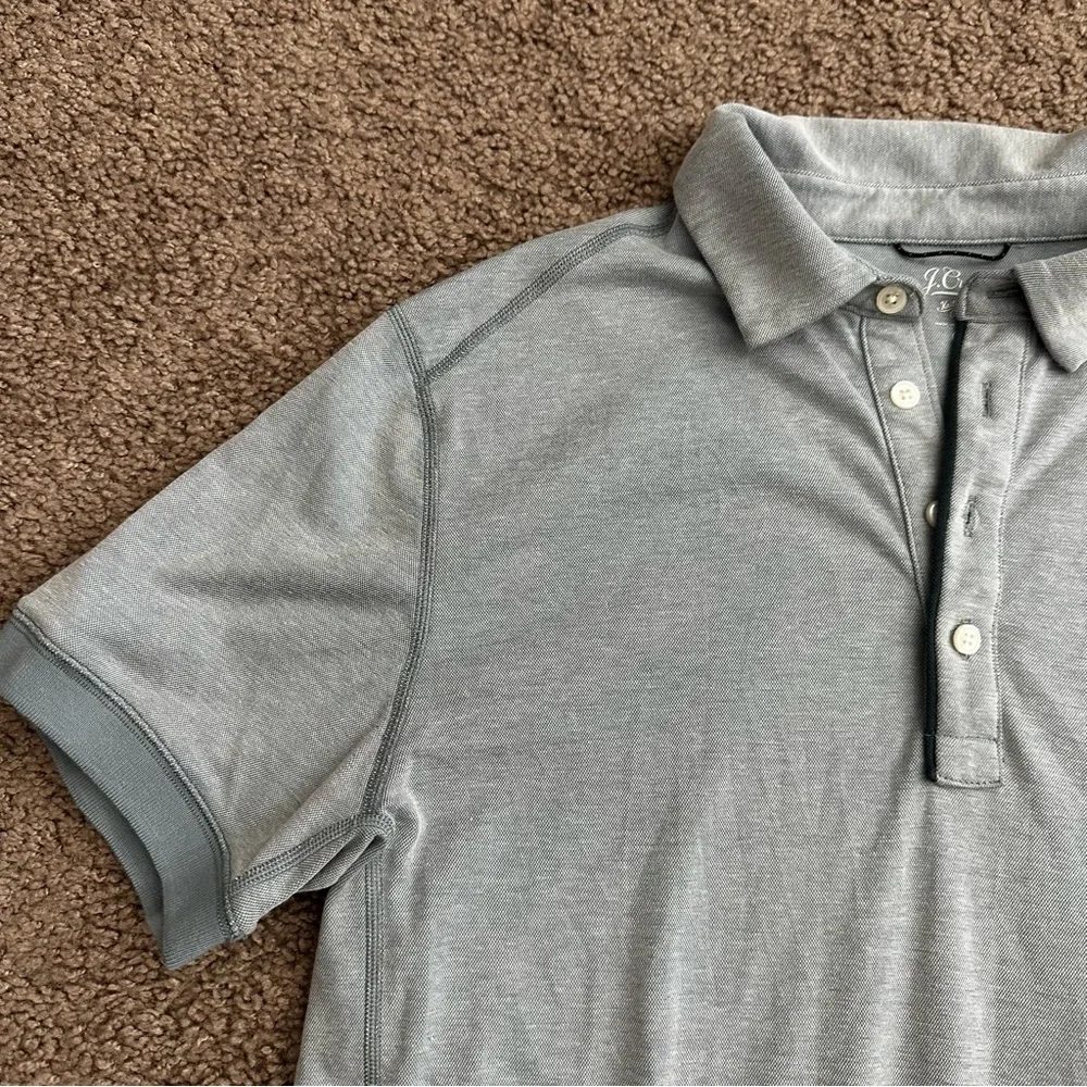 J.Crew Knit Goods Gray Short Sleeve Polo Shirt Mens M